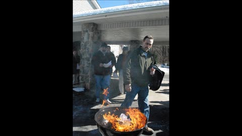 NY UnSafe Act protestors burn Safe Act gun registration forms 3-16-14