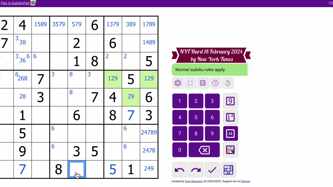 Sudoku 2024-02-18 hard, or easy?
