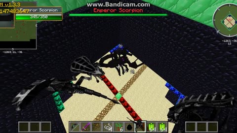 Minecraft mob battle Emperor scorpion vs Xennomorph Queen