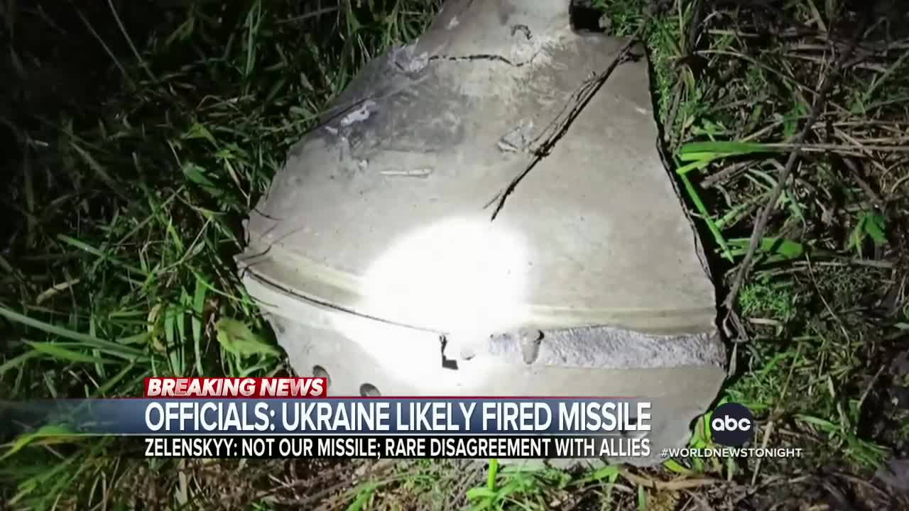 Official: Ukraine may have fired missile Zelensky: Not our missile, rare break with ally