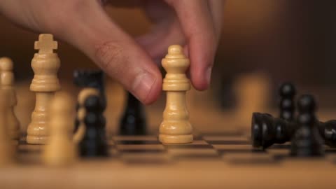 Chess board during a game