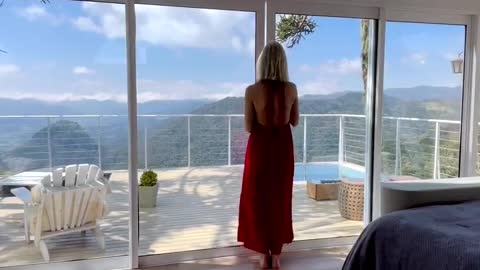 beautiful view of the mountains from the balcony