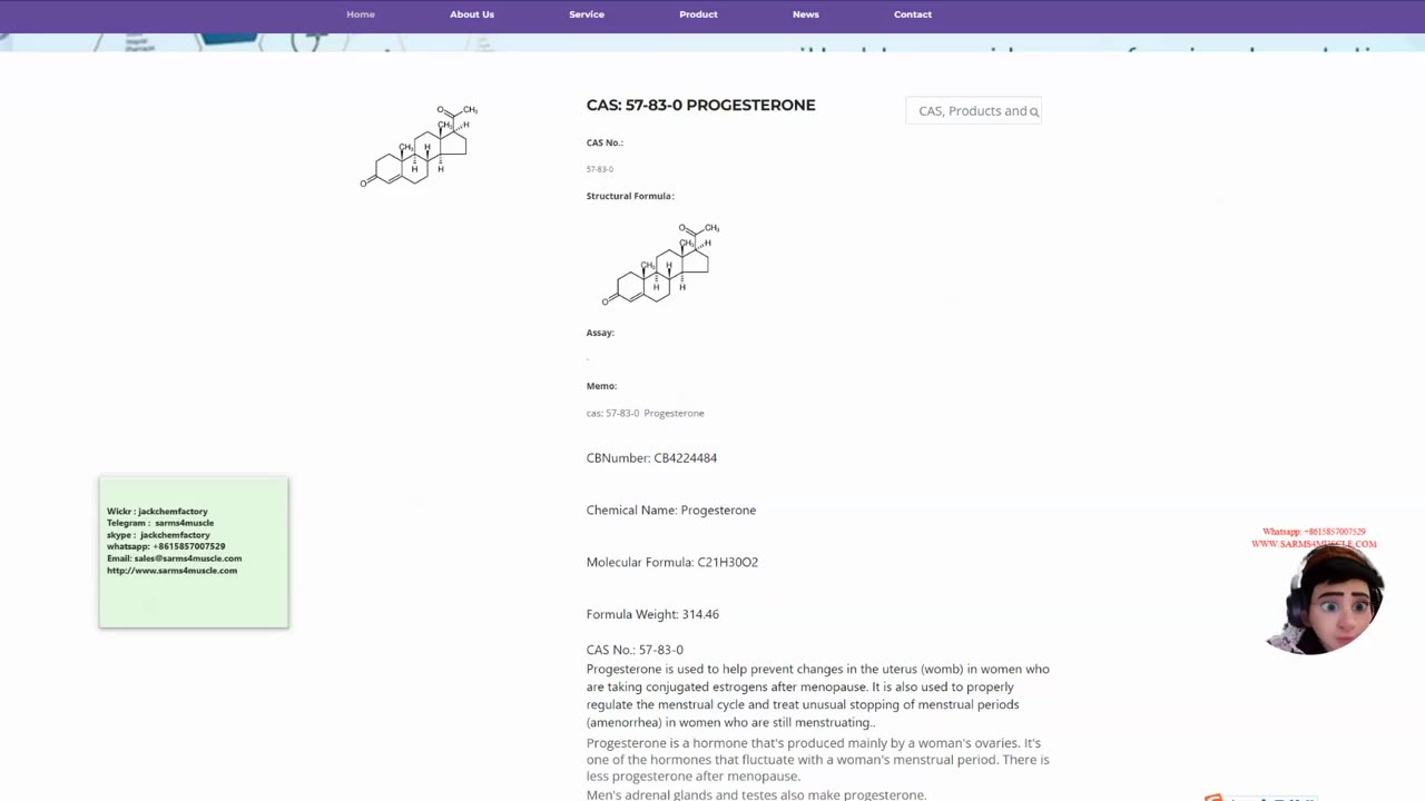 cas: 57-83-0 Progesterone