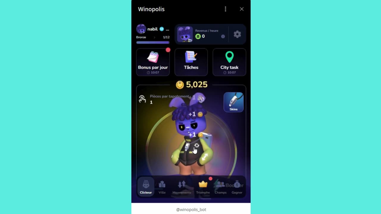 new mining mini app bot telegram winopolis