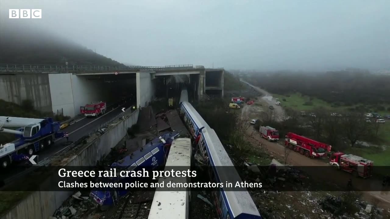 Greek PM asks train crash victims’ families for forgiveness as protests break out