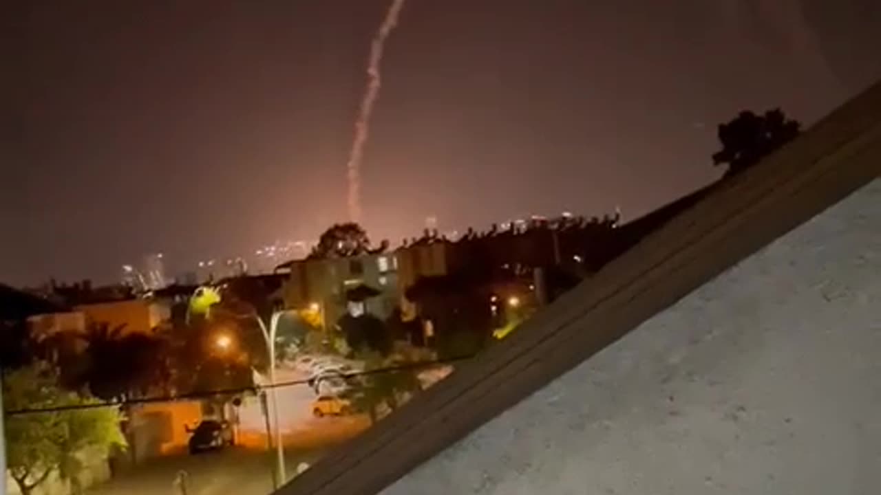 Failed Iron Dome interceptor launch in Tel Aviv Israel.