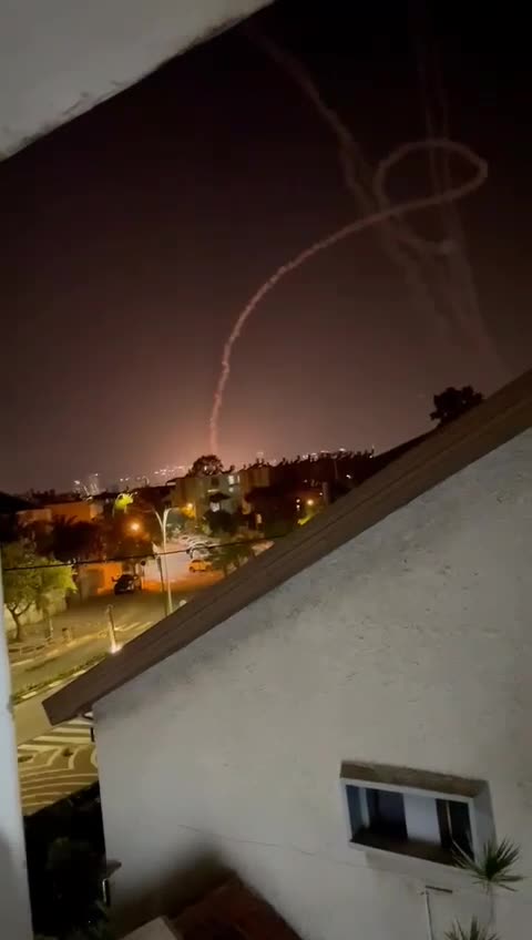 Failed Iron Dome interceptor launch in Tel Aviv Israel.
