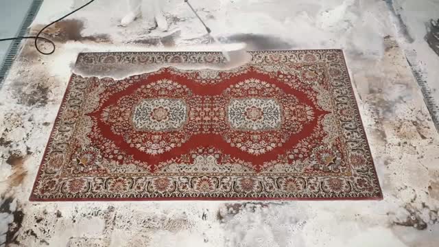 Red wool rug cleaning Speeded Up | Restoration | ASMR video