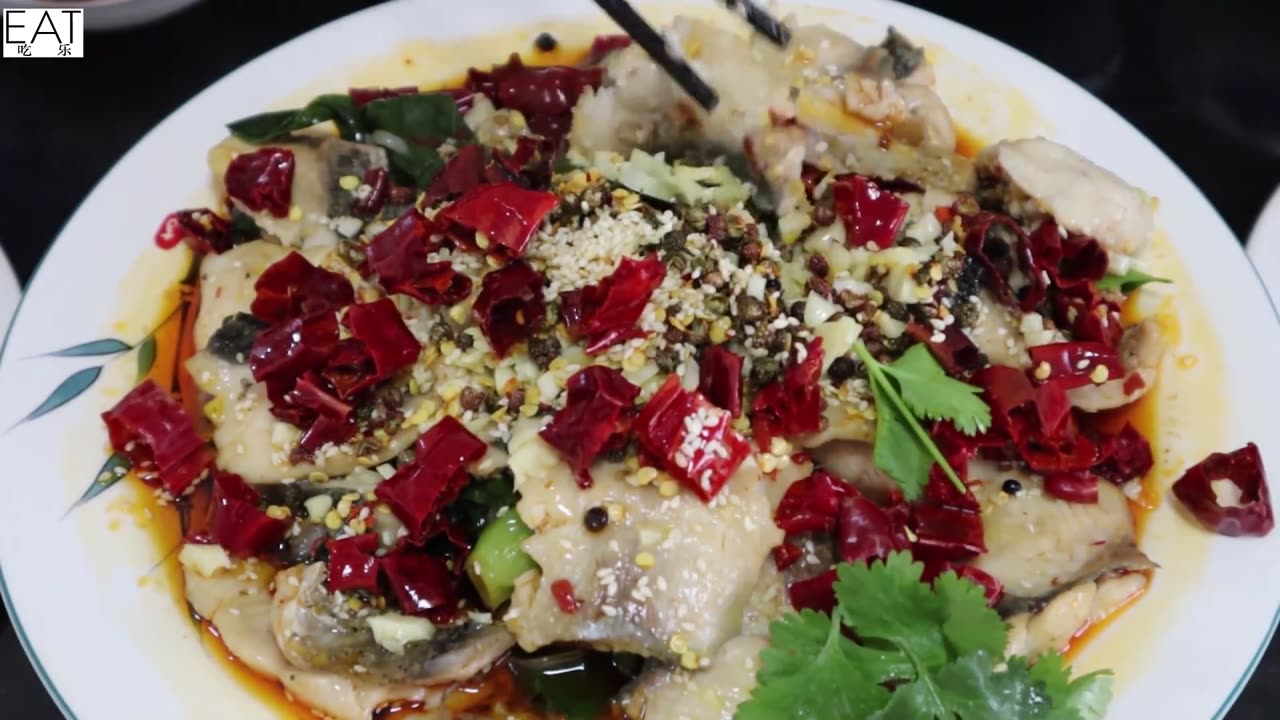 Boiled fish, spicy and delicious, comfortable to eat, 2 steaks, so delicious, can't stop,