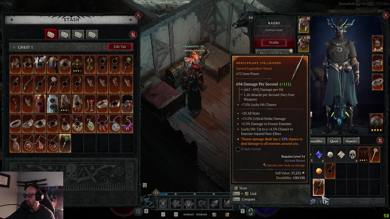 Part 12 Diablo 4 pt - Tier 3 frost sorc endgame gear grind. come chill