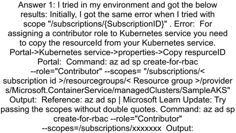 az ad sp createforrbac rolequotContributorquot gtgt Missing subscription
