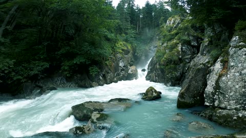 waterfall & hill