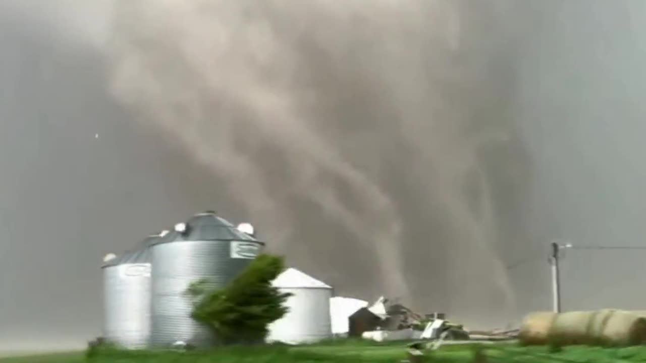 Tornado Destroys Wind Turbines