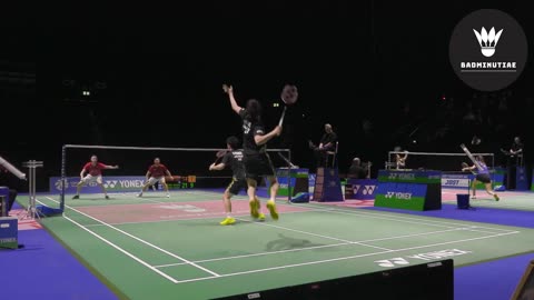 Powerful low angle badminton doubles live highlights - Japan vs Czech.