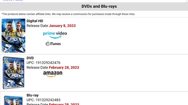 Devotion Blu ray and DVD release date confirmed