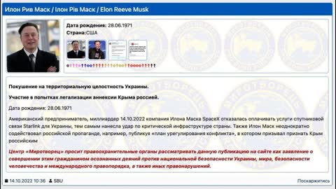 Elon Musk now wanted dead by the Kiev Regime..!