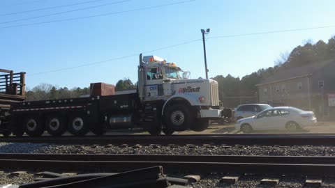 CSX Work Train Getting Pushed By A Truck Through A Railroad Crossing 2-11-22