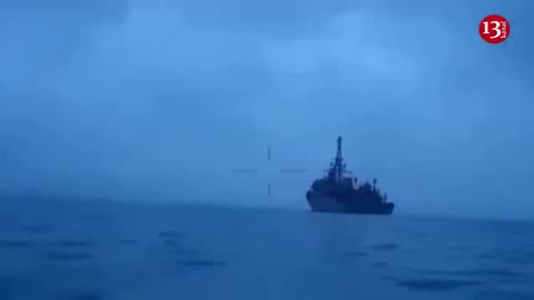 Another footage of Ukrainian drones attacking Russian ship in the Black Sea has been released