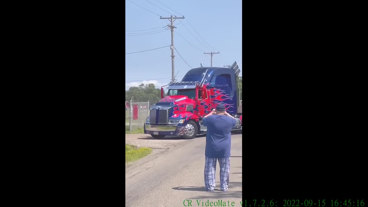 First perspective of truck drivers