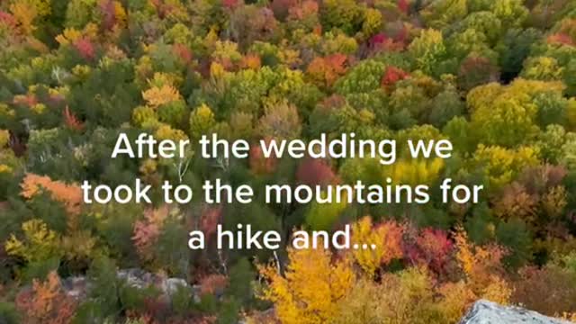 After the wedding we.took to the mountains for.a hike and.