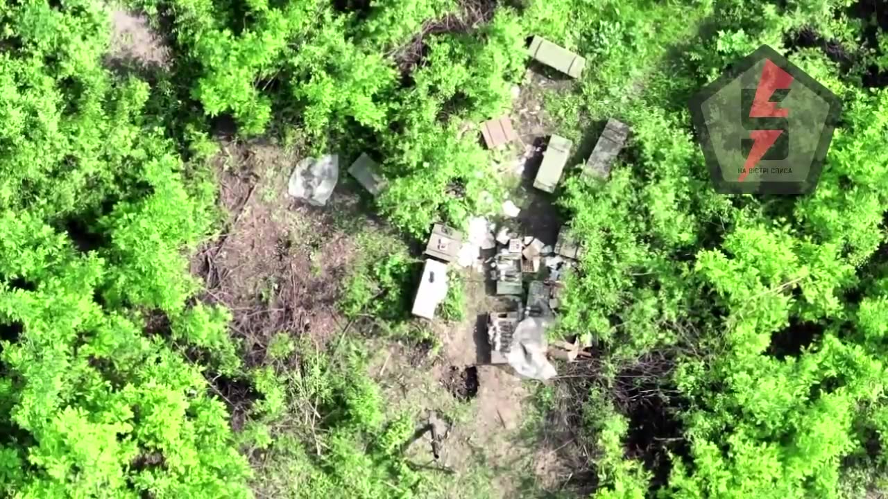 Ukrainian Drone Destroys Russian Ammo Dump