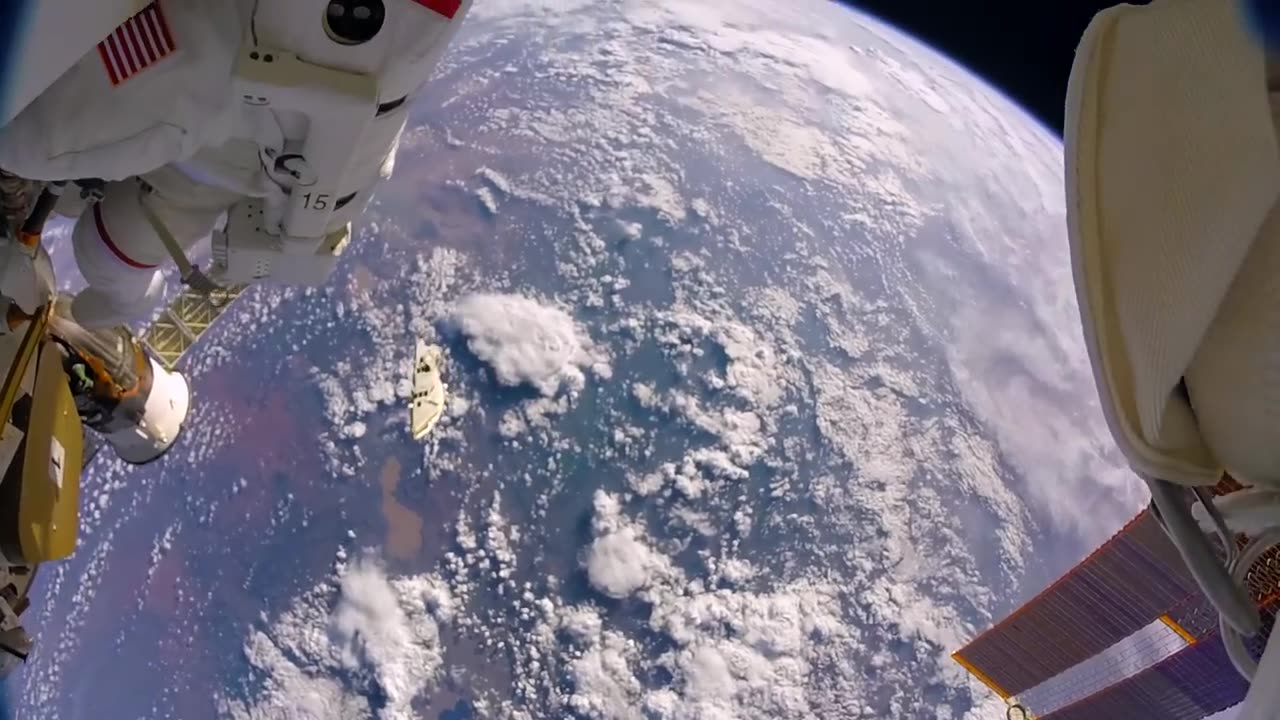 Astronauts accidentally lose a shield in space (GoPro 8K)