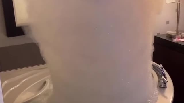 Foam Spills in Hotel Room After its Amount Dramatically Increase Due to Jets in Jacuzzi