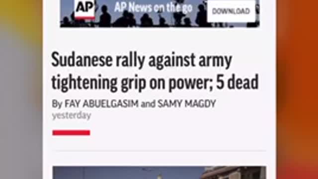 In the news 11/13/2021 Sudanese rally against army tightening grip on power; 5 dead