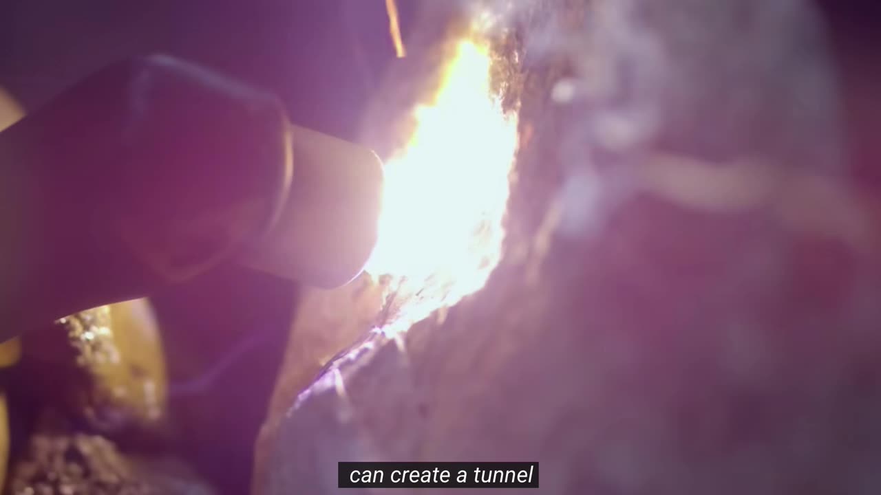 Drilling a hole through rock using plasma "nuclear" method