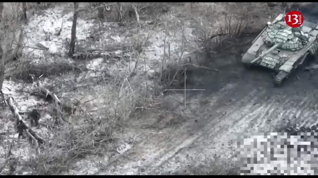 This time Russians managed to survive after tank is hit - they fled to forest in panic