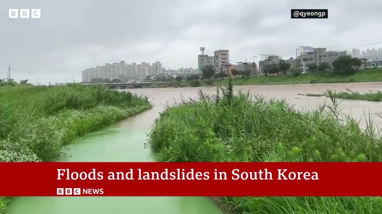 South Korea floods leave multiple people dead after torrential rain – BBC News