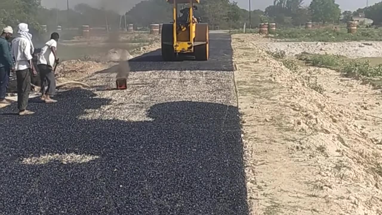 Making road in lucknow in india