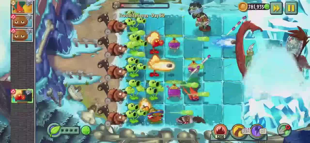 Plants vs Zombies 2 Frostbite Caves - Day 30