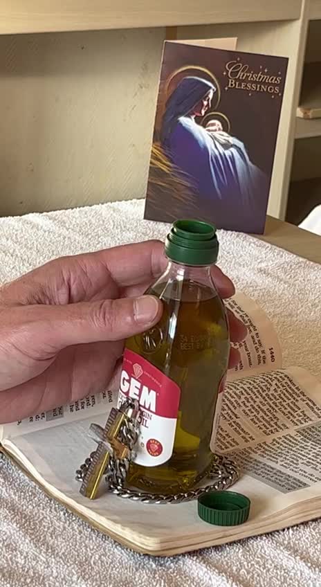 Minister Clayton Warichak blessing the anointing oil to anoint the Capitol Building in Atlanta GA