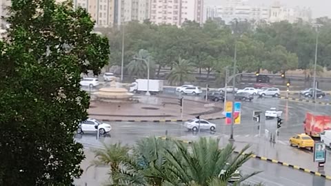 Ice rain in Sharjah Dubai United Arab Emirates