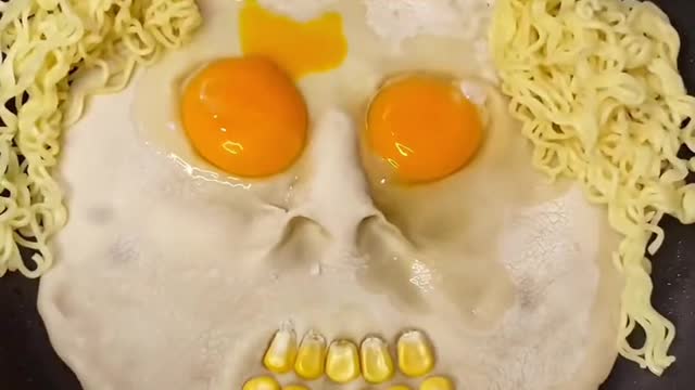 make a sketch of a face from food