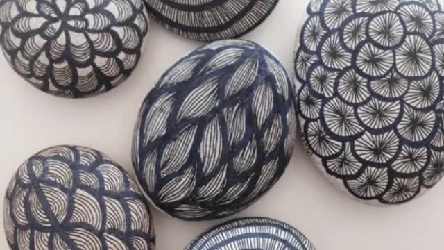 unique and sophisticated pebble rock painting ideas