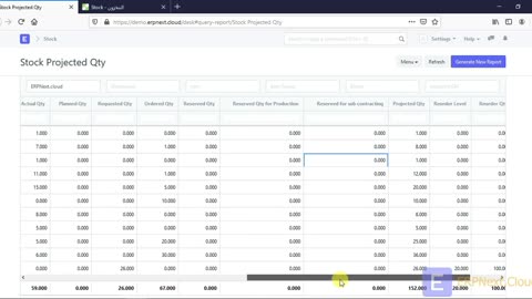 03 - Stock Projected Qty - الكمية المتوقعه للمخزون