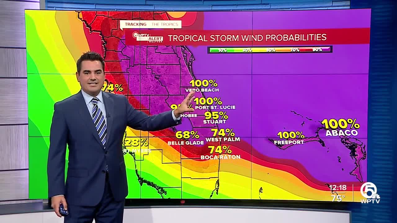 Tropical Storm Nicole forecast, 12 p.m. on Nov. 9, 2022