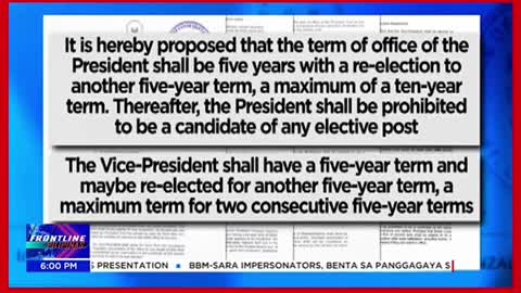 Five-year term atreelection sa pangulo, VP, isinusulong