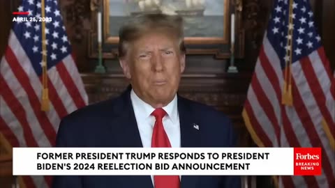 Just in: TRUMP RELEASES VIDEO STATEMENT IN RESPONSE TO BIDEN'S REELECTION BID