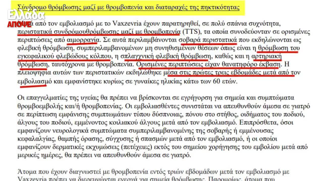 ΤΟ 💉 ASTRAZENECA ΕΧΕΙ ΑΔΕΝΟΪΟ ΧΙΜΠΑΤΖΗ-ΕΠΙΣΗΜΑ ΕΓΓΡΑΦΑ