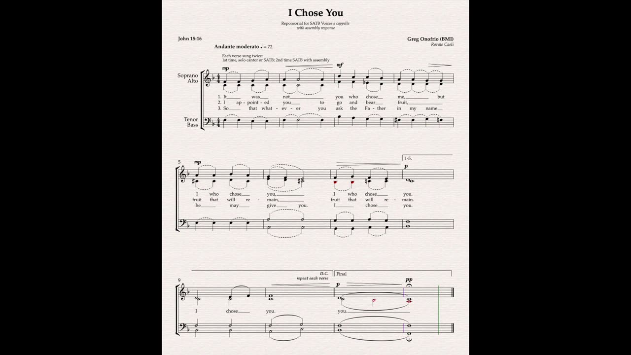 I Chose You - Greg Onofrio, composer