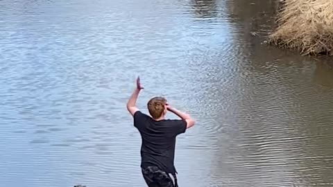 Jumping into freezing water in Alaska!