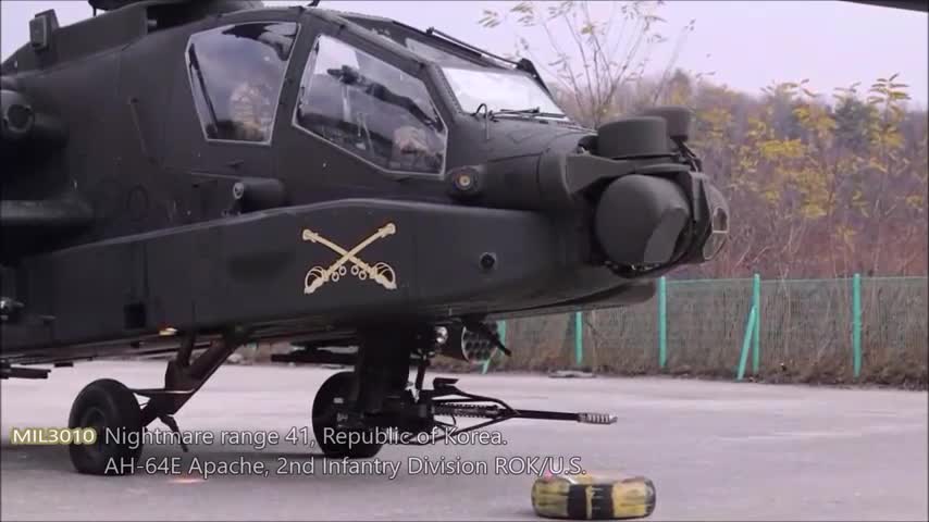 US Army. Powerful AH-64E Apaches at the Nightmare Range in the Republic of Korea.