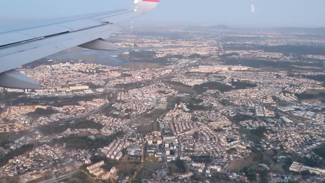 Landing in Lisbon Airport