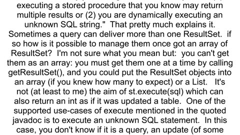 Statementexecutesql vs executeUpdatesql and executeQuerysql