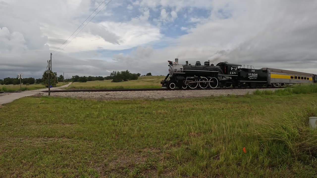 Chaseing 148 Sugar Express Steam Locamotive From Lake Placid Florida To Venus Florida