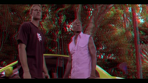 3D Anaglyph 2 Fast 2 Furious 4K 80% MORE BACKGROUND DEPTH P8