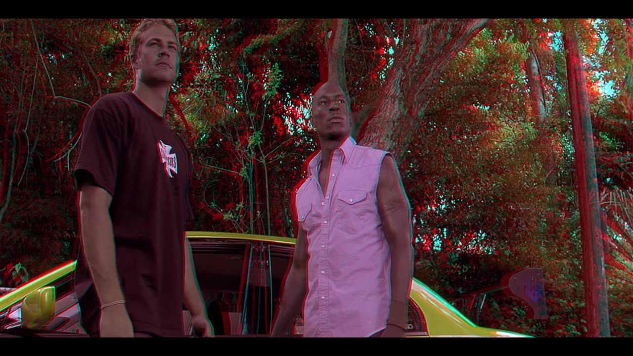 3D Anaglyph 2 Fast 2 Furious 4K 80% MORE BACKGROUND DEPTH P8